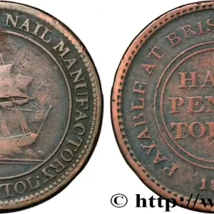 ROYAUME-UNI (TOKENS) 1/2 Penny Bristol (Somerset) Sheathing Nail Manufactury (fabrique de clous) 1811 fwo_853861 Monde Nouvelle Collection