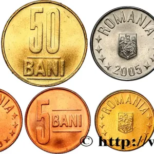 ROUMANIE Lot de 4 monnaies 1 Ban, 5, 10 et 50 Bani 2005 fwo_817377 Monde Produit De Marque