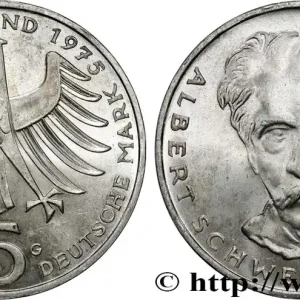 ALLEMAGNE 5 Mark Proof Albert Schweitzer 1975 Karlsruhe - G fwo_819616 Monde Retour Gratuit