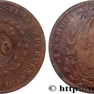 BRÉSIL 20 Réis Pierre II du Brésil contremarqué sur une 40 Réis 1827 (1835) Rio de Janeiro fwo_821961 Monde Seulement Aujourd’hui
