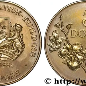 Bon Marché SINGAPOUR 5 Dollars 25e anniversaire de la construction de la nation 1984 fwo_837015 Monde