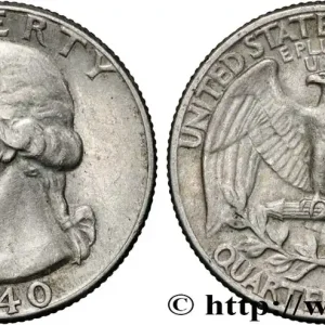 Premium ÉTATS-UNIS D'AMÉRIQUE 1/4 Dollar Georges Washington 1940 Philadelphie fwo_854160 Monde