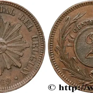 Offre Exclusive URUGUAY 2 Centesimos soleil 1869 Paris fwo_854169 Monde