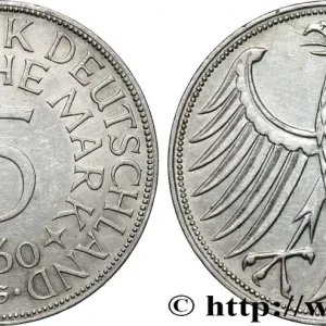 Expédié Aujourd’hui ALLEMAGNE 5 Mark aigle 1960 Karlsruhe fwo_854194 Monde
