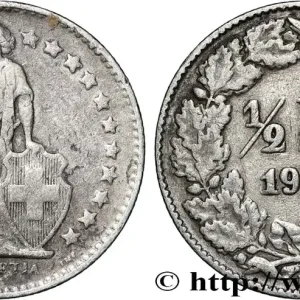 SUISSE 1/2 Franc Helvetia 1944 Berne fwo_854221 Monde Populaire