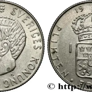 SUÈDE 1 Krona Gustave VI 1965 fwo_854243 Monde Dernière Chance