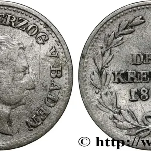 Exclusif ALLEMAGNE - BADE 3 Kreuzer Louis 1829 Karlsruhe fwo_854252 Monde