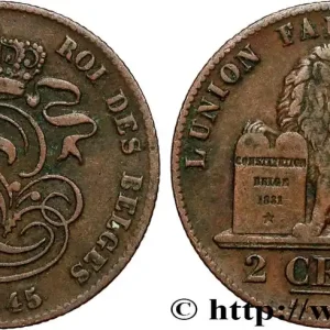 BELGIQUE 2 Centimes Léopold Ier 1845 fwo_854320 Monde Bon Plan