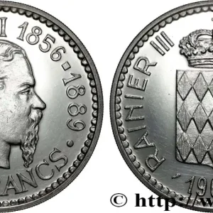 MONACO - PRINCIPAUTÉ DE MONACO - CHARLES III Essai de 10 Francs flan bruni 1966 Paris fwo_854321 Monde Offre Limitée