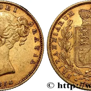 Meilleure Vente OR, PALLADIUM ET PLATINE INVESTISSEMENT 1 Souverain Victoria buste jeune 1854 Londres fwo_854370 Monde