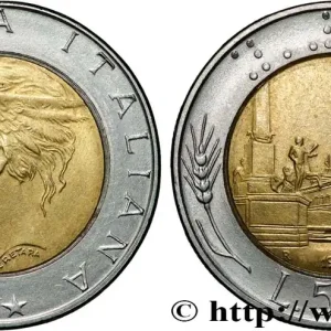 ITALIE 500 Lire tête de femme représentant la République / Place et Palais du Quirinal à Rome 1989 Rome - R fwo_854600 Monde Gros Lot