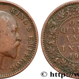 Meilleur Prix INDES BRITANNIQUES 1/4 Anna Edouard VII 1905 Calcutta fwo_854625 Monde