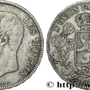 BELGIQUE 5 Francs Léopold II 1873 fwo_854671 Monde Bon Marché