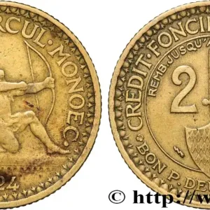 Commander Maintenant MONACO 2 Francs émission du Crédit Foncier de Monaco 1924 Poissy fwo_854681 Monde