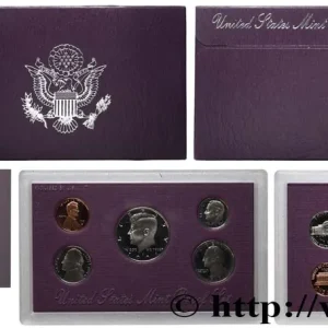 ÉTATS-UNIS D'AMÉRIQUE Série Proof Set 1 & 5 Cents, 1 Dime, Quarter Dollar & Half Dollar 1991 San Francisco fwo_709808 Monde Réduction