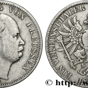 Gros Lot ALLEMAGNE - ROYAUME DE PRUSSE - GUILLAUME Ier 1 Thaler tête nue 1866 Berlin fwo_851786 Monde