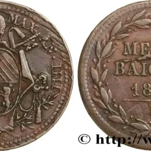 ITALIE - ÉTATS DU PAPE - PIE IX (Jean-Marie Mastai Ferretti) 1/2 (Mezzo) Baiocco Pie IX an IIII 1849 Rome fwo_552091 Monde Prix Cassé