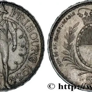 En Vogue SUISSE 5 Francs, monnaie de Tir, Fribourg 1934 Le Locle fwo_713159 Monde