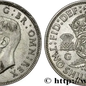 Populaire ROYAUME-UNI 1 Florin (2 Shillings) Georges VI 1943 fwo_814168 Monde