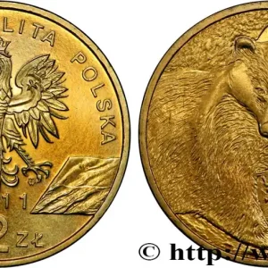 POLOGNE 2 Zlote blaireau (meles meles) 2011 Varsovie fwo_836929 Monde En Vogue