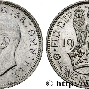 ROYAUME-UNI 1 Shilling Georges VI “England reverse” 1943 fwo_838698 Monde Exclusif