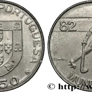 PORTUGAL 2 1/2 Escudos emblème / joueur de rink hockey 1982 fwo_839230 Monde Top Vente