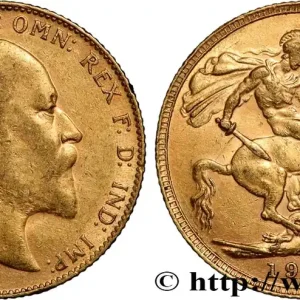 OR, PALLADIUM ET PLATINE INVESTISSEMENT 1 Souverain Edouard VII 1908 Londres fwo_854386 Monde Achetez Aujourd’hui