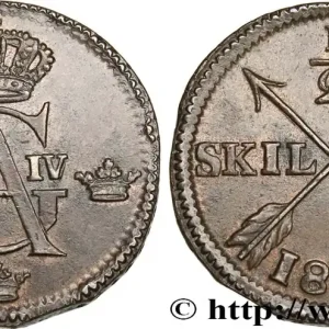 SUÈDE 1/2 Skilling Gustave IV Adolphe 1807 fwo_542289 Monde Commander Vite