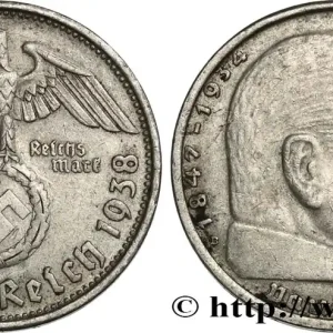 ALLEMAGNE 2 Reichsmark Maréchal Paul von Hindenburg 1938 Vienne fwo_554012 Monde Affaire À Saisir