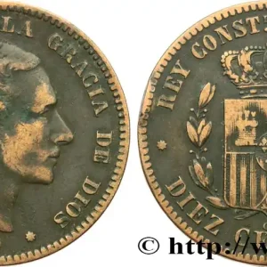 ESPAGNE 10 Centimos Alphonse XII 1879 Oeschger Mesdach & CO fwo_638555 Monde Achat Immédiat