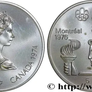 CANADA 5 Dollars JO Montréal 1976 torche olympique 1974 Ottawa fwo_824884 Monde Top Vente
