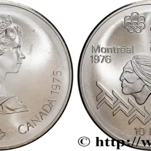 Petit Prix CANADA 10 Dollars JO Montréal 1976 saut d’obstacles hommes / Elisabeth II 1975 fwo_832206 Monde