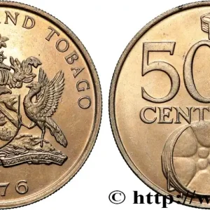 Offre Du Jour TRINIDAD et TOBAGO 50 Cents emblème / steel drums, percussions traditionnelles des caraïbes 1976 fwo_844028 Monde