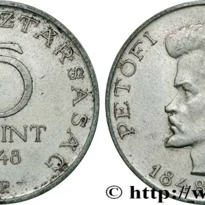 Solde HONGRIE 5 Forint 100e anniversaire de la révolution de 1848, Sándor Petőfi 1948 Budapest fwo_846074 Monde