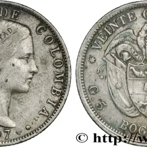 Bon Marché COLOMBIE 20 Centavos Liberté au bandeau 1897 Bruxelles fwo_846166 Monde