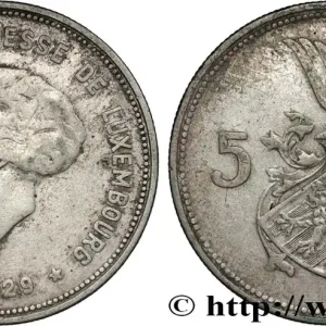 LUXEMBOURG 5 Francs Grande-Duchesse Charlotte 1929 fwo_846432 Monde Exclusif