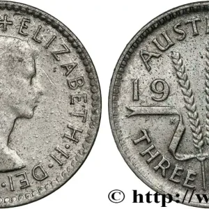 AUSTRALIE 3 Pence Elisabeth II 1955 Melbourne fwo_847767 Monde Produit De Marque