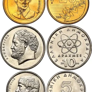 Prix Choc GRÈCE Lot de trois monnaies 5, 10 et 20 Drachmes 2000 fwo_849881 Monde