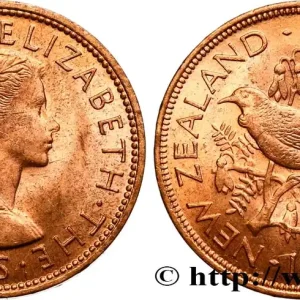 Quantité Limitée NOUVELLE-ZÉLANDE 1 Penny Elisabeth II / oiseau Tui 1964 fwo_850050 Monde
