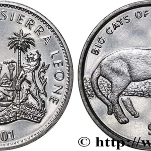SIERRA LEONE 1 Dollar Proof panthère noire 2001 fwo_850500 Monde Vente Directe