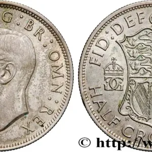 Populaire ROYAUME-UNI 1/2 Crown Georges VI 1945 fwo_854784 Monde