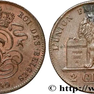 Achat Immédiat BELGIQUE 2 Centimes lion monogramme de Léopold Ier 1849 fwo_854737 Monde