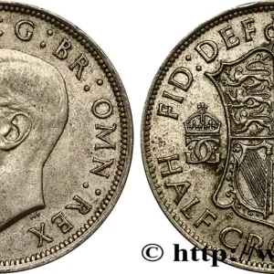 ROYAUME-UNI 1/2 Crown Georges VI 1945 fwo_383919 Monde Prix Choc