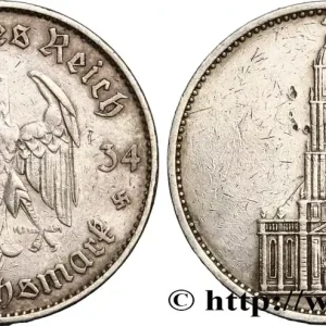 ALLEMAGNE 5 Reichsmark église de la garnison de Potsdam 1935 Karlsruhe - G fwo_415257 Monde Prix Réduit