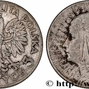 Dernier Modèle POLOGNE 5 Zlotych Reine Jadwiga 1934 Varsovie fwo_777257 Monde