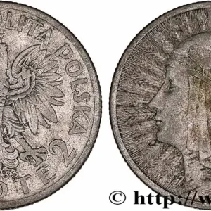 POLOGNE 2 Zlote reine Jadwiga 1933 Varsovie fwo_777694 Monde Achat Immédiat