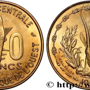 ÉTATS DE L'AFRIQUE DE L'OUEST (BCEAO) 10 Francs BCEAO masque / antilope 1966 Paris fwo_824831 Monde Original