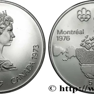 CANADA 5 Dollars JO Montréal 1976 carte de l’Amérique du Nord 1973 fwo_832152 Monde Bon Plan