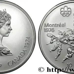 Jusqu’à Épuisement Des Stocks CANADA 10 Dollars JO Montréal 1976 indiens jouant à la Crosse 1974 fwo_832192 Monde
