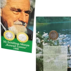 Super Prix AUTRICHE 50 Schilling 25e anniversaire du prix nobel décerné à Konrad Lorenze électrique Lohner-Porsche 1998 fwo_838169 Monde